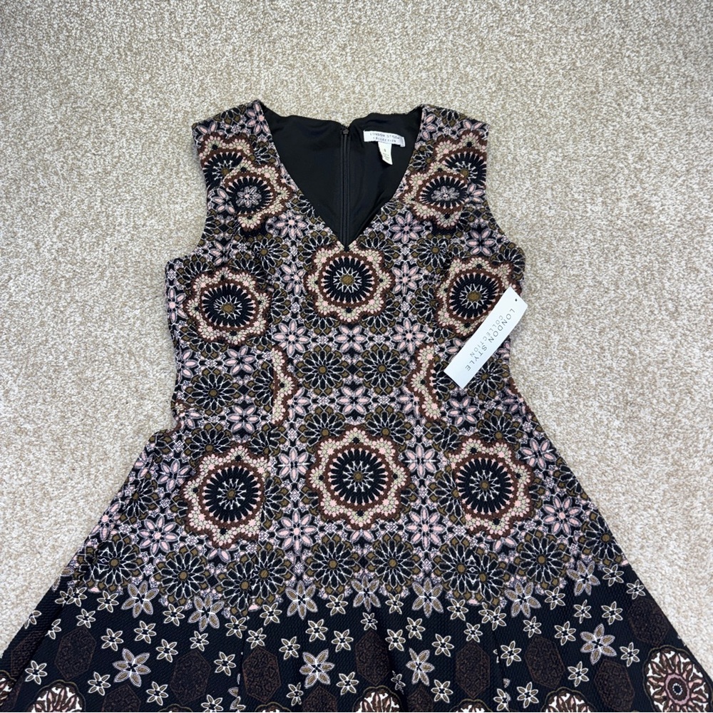 London Style Collection Dress Women’s Floral Size 8 Strech - Picture 3 of 14